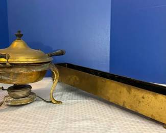 Brass Chafing Dish and Planter