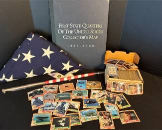 State Quarters Collection, Desert Storm Trading Cards, Authentic US Flag
