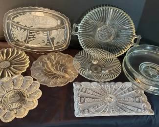 Glass Compartmentalize Serving Platters