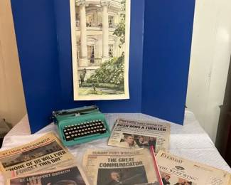 Remington Typewriter and Presidential Newspapers