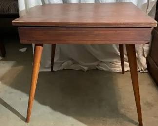 Vintage Midcentury Wood PuzzleGame Table W Spinning Top