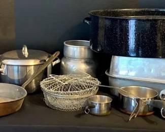 Vintage Pots, Revere Ware, Farberware, Copper Skillet, and More