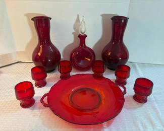 Red Entertaining Glassware