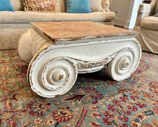 “Ionic Capital” coffee table from Restoration Hardware