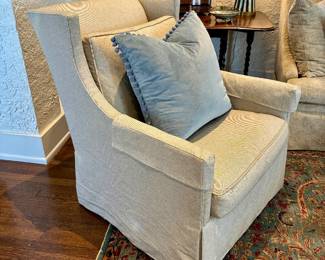 Pair of contemporary swivel chairs by Lee Industries
