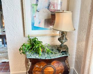 Marble top Bombe chest