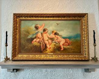“Little Bird catchers” in the manner of Francois Boucher