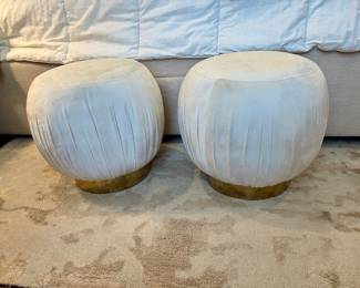 Pair of modern poufs