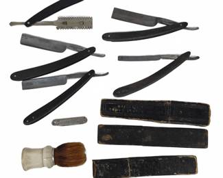 Straight Razors Cases Shaving Brush & Tag Group