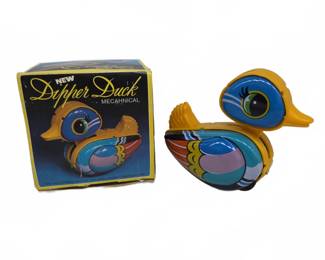 Mechanical Dipper Duck Tin Wind-Up Toy with Box
