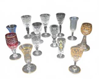 Colored & Etched Stemware Glasses