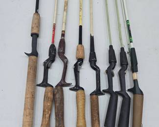 Shimano & Zebco Fishing Rods, 8 Total, No Reels