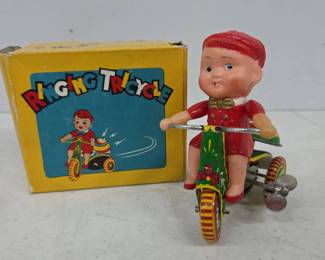 Ringing Tricycle Wind-Up Toy with Box, Works
