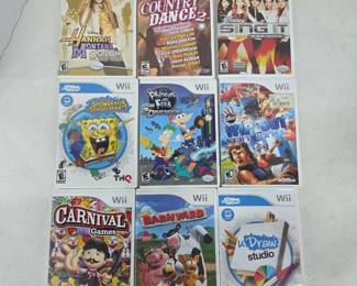 Wii Game Lot: 9 Titles, Disney, Carnival, THQ