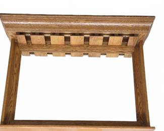Oak Bar Back Mirror With Glass Slots