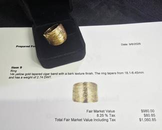 Gold, Silver and Diamond Jewelry - Many with Professional Evaluations and Appraisals