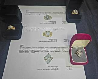 Appraised Rings, Gold and Diamond