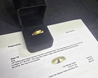 Gold, Silver and Diamond Jewelry - Many with Professional Evaluations and Appraisals
