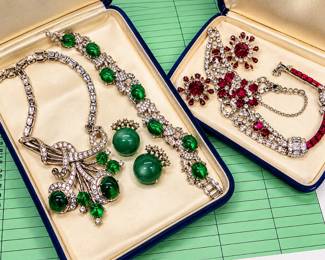 Vintage Emerald and Ruby Jewelry Display