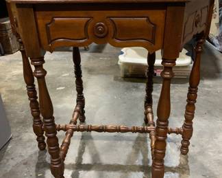 Antique Golden Oak 6 Sided Accent /Side Table. C. 1900