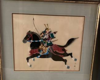 Vintage Silk Bamboo Framed