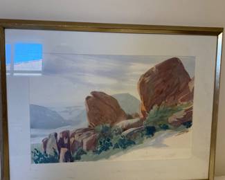 Auzeklis Ozols Original Watercolor, Framed