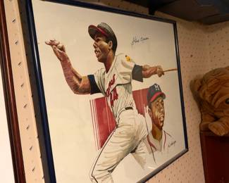 FF3 Laura FHank Aaron signed art