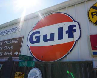 porcelain Gulf sign