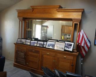 antique oak bar back