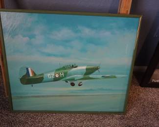 WWII Hawker Hurricane oil painting by P. Ernest