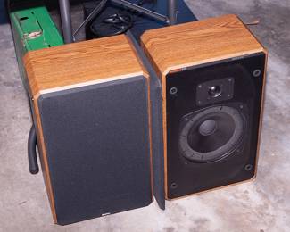 Boston Acoustics HD8 speakers, surrounds need to be replaced, an easy job but make sure you get acetate shims to center cone over magnet