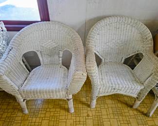 White Wicker Chairs and Tables