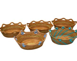 5 Michoacan Handwoven Baskets - LOT 151