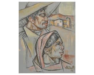 Jose Vela Zanetti, Man and Woman in Profile - LOT 498