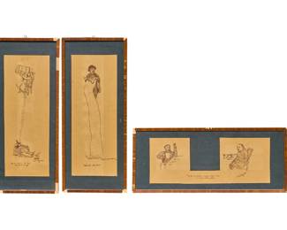 Miguel Covarrubias, Satirical Drawings ca. 1942 - LOT 478