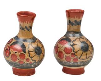 Pair of Vintage Mexican Tonala Vases - LOT 161