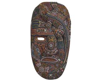 Large Huichol Beaded Folk Art Mask - LOT 528