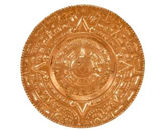 Punched Copper Aztec Calendar - LOT 350