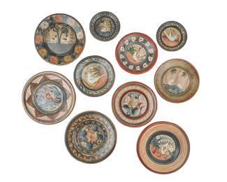 10 Vintage Mexican Tonala Plates - LOT 177