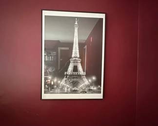 Lot 34: Framed photographic print of the Eiffel Tower