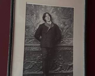 Lot 20: Framed Black and White Portrait Print of Oscar Wilde