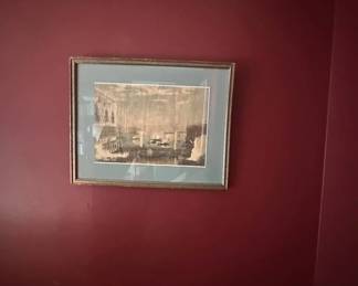 Lot 47: Framed Architectural Scene Print on Venice