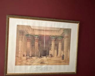 Lot 25: Framed print of Grand Portico of the Temple of Philae, Numbia