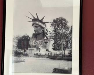 Lot 56: Framed photograph of Statue of Liberty Head on Display in Paris Park in 1883