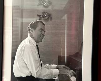 Lot 16: Framed Black and White Photograph of Man Playing Piano