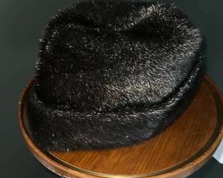 Lot 10: Dark Black Plush Fur Cossack-Style Hat