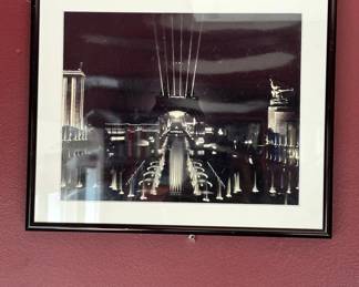 Lot 57: Framed art-deco style lithograph titled Rooftop Serenade by Robert Hoppe