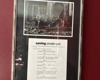 Lot 40: Framed Saving Private Ryan Script Display with Signatures