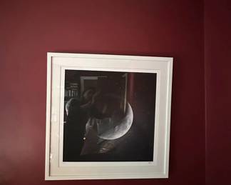 Lot 48: Framed Lunar Photograoh against a dark background