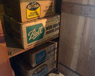 Cases of canning mason jars